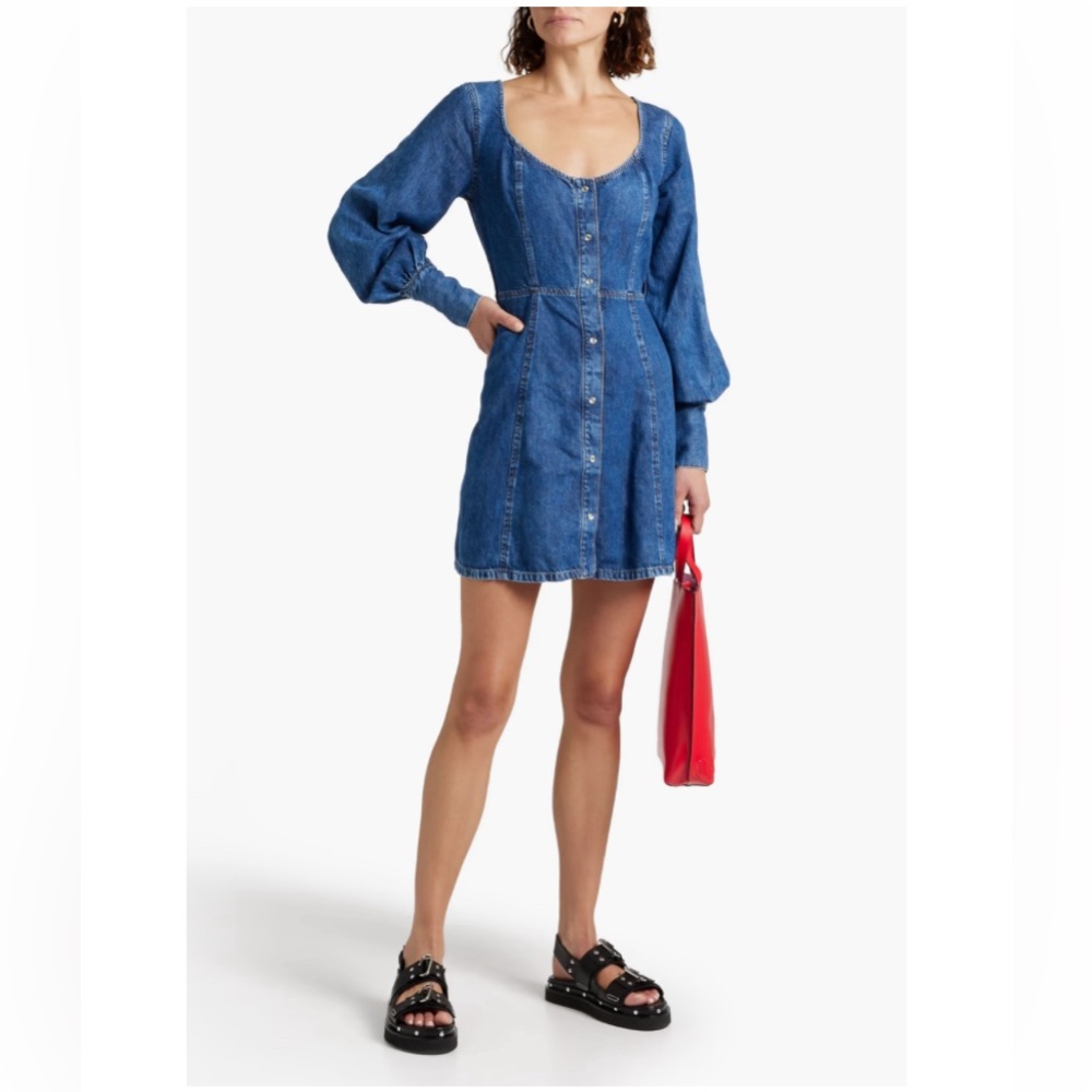 NWT Ganni long sleeve denim dress size DE 38/US 6